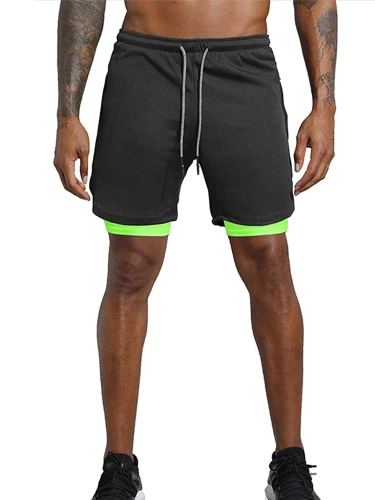 Men's Sport Shorts cool Double-deck Running Shorts
