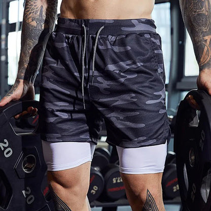 Men's Sport Shorts cool Double-deck Running Shorts