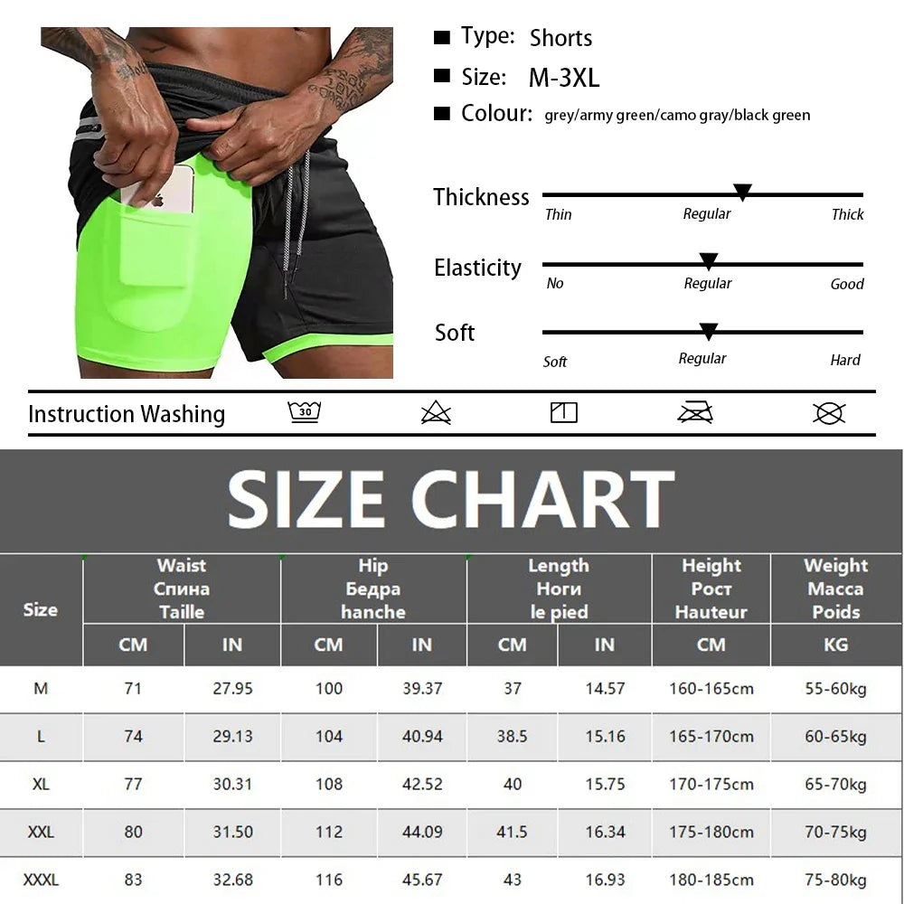 Men's Sport Shorts cool Double-deck Running Shorts