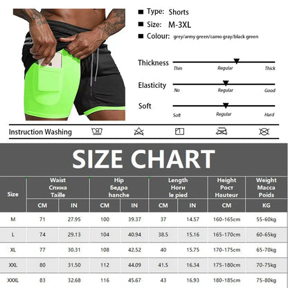 Men's Sport Shorts cool Double-deck Running Shorts