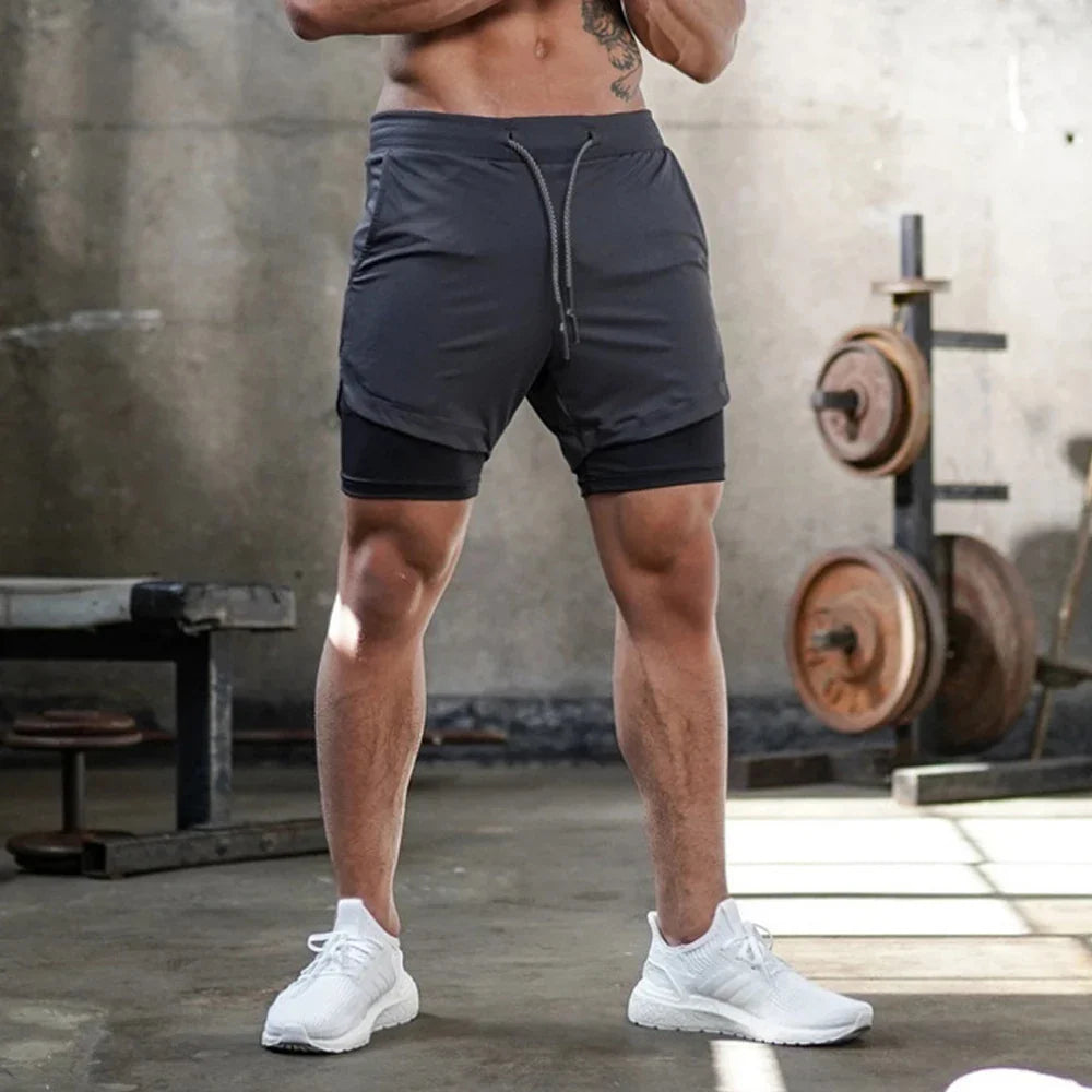 Men's Sport Shorts cool Double-deck Running Shorts