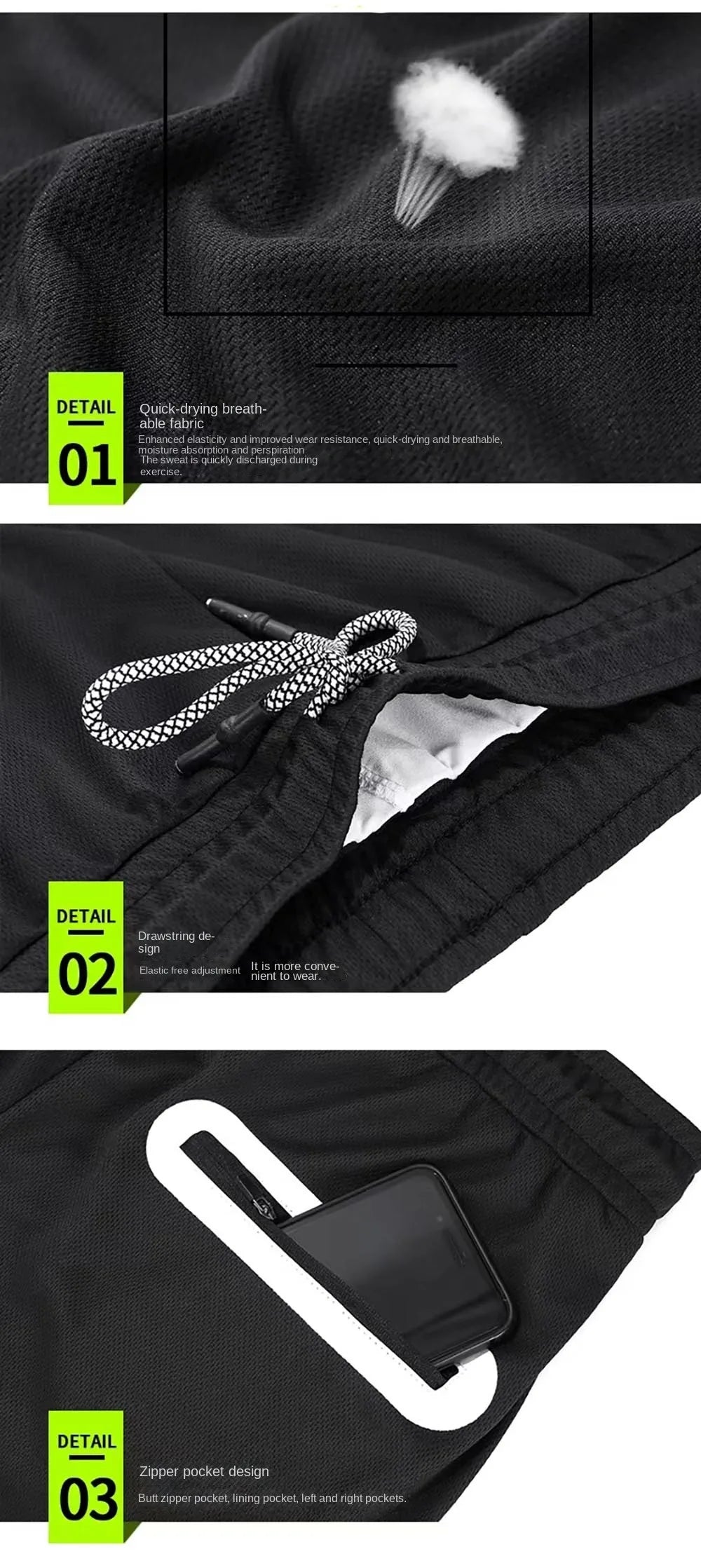 Men's Sport Shorts cool Double-deck Running Shorts