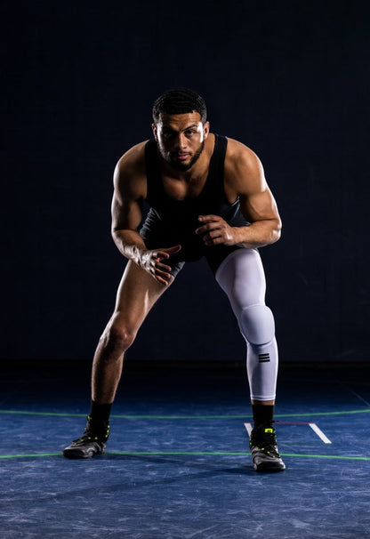 Full-Length Padded Knee Sleeve - White