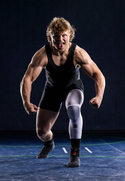 Full-Length Padded Knee Sleeve - White