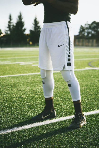 Full-Length Padded Knee Sleeve - White